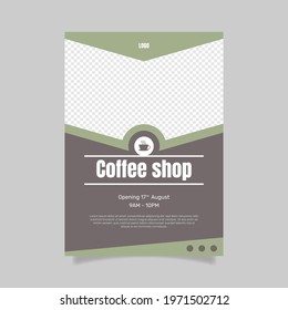 Poster template for coffee shop. - Vector.
