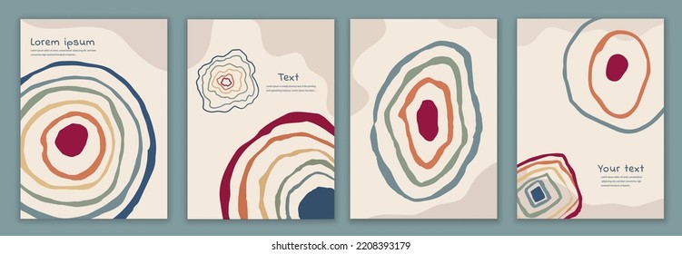 Plantilla de afiches con círculos concéntricos coloridos que representan a personas de cultura diversa. Concepto de diversidad y de personas multiculturales. Concepto de igualdad racial y lucha contra el racismo.Trabajo en equipo