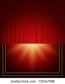  Poster Template with curtain.  Design for presentation, concert, show. Vector illustration