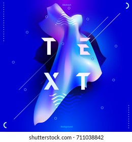 Poster template with curved fluorescent shapes