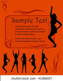 Poster template for dancing event with free space for your text. Vector, every object in separate layer