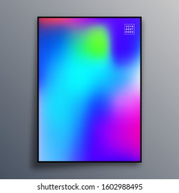Poster template design with colorful gradient texture for wallpaper, flyer, placard, brochure cover, typography or other printing products. Vector illustration.