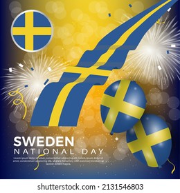 Plakatdesign zum Gedenken an den schwedischen Nationaltag