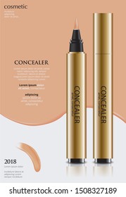 Poster Template Design Concealer with Package Vector Illustration