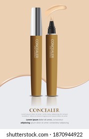 Poster Template Design Concealer with Package Vector Illustration