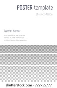 Poster template design. Modern cover page layout. Decent trendy poster. Vector illustration on transparent background.