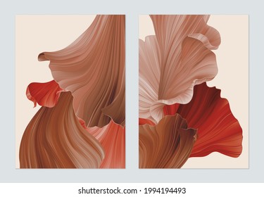 Poster Template Design, Red And Brown Abstract Shapes