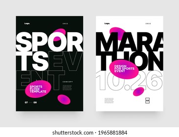 Poster template design for sports event. Sport background.