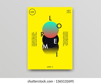 Poster template design. Yellow poster simple effect design  - Vector