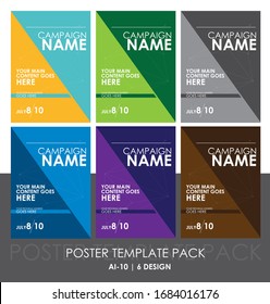 Poster Template for Events | Premium Pack | 6 Designs Template for Campaign