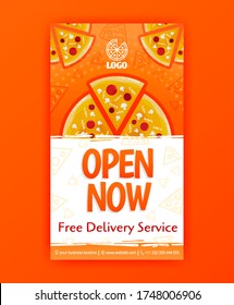 plantilla de afiches para entrega rápida sin pizza para artículos de medios sociales, publicación y banner de anuncios