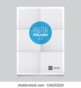 Poster template folded vector design. Easy to edit with your picture.