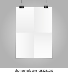 Poster template folded vector design. Easy to edit with your picture.