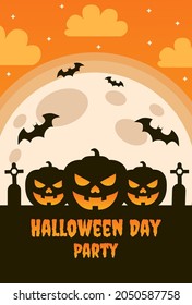 poster template for halloween celebration orange color.