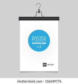 Poster template with hanger vector design. Easy to edit with your picture. 