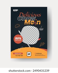 Poster template with healthy and organic food design for banner, brochure, leaflet and advertisement vector illustration