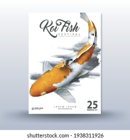 Poster template. Koi fish festival, vector design