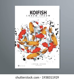 Poster template. Koi fish festival, vector design