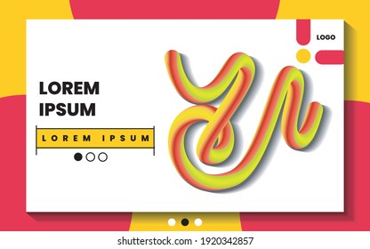Poster template with liquid 3d whistle shape, landing background, for flyer, banner post or website page