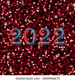 Poster template for the New 2022 year. Vector holiday banner.