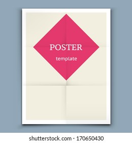 Poster template on blue background.