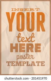 Poster template on colorful paper texture with frame - vector EPS10