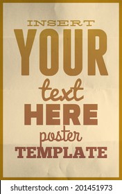 Poster template on colorful paper texture with frame - vector EPS10