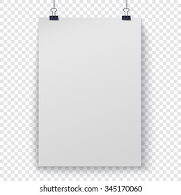 Poster template on white and gray checker background vector illustration eps10