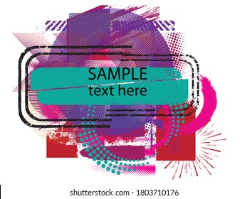 Poster Template With Place For Text And Dry Black Paint Brush Stroke . Title Box . Grunge Banner . Vector Design .