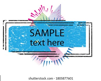 poster Template with Place for Text and Dry Black Paint Brush Stroke . Title box . Grunge Banner . Vector Design .