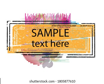 poster Template with Place for Text and Dry Black Paint Brush Stroke . Title box . Grunge Banner . Vector Design .