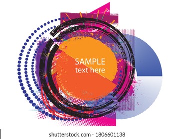 poster Template with Place for Text and Dry Black Paint Brush Stroke . Title box . Grunge Banner . Vector Design .