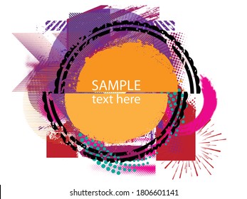 poster Template with Place for Text and Dry Black Paint Brush Stroke . Title box . Grunge Banner . Vector Design .