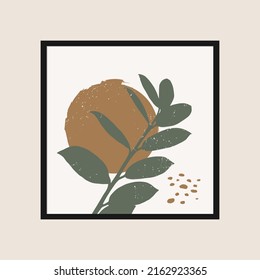 Poster template with a plant and sun.
