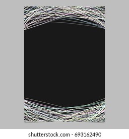 Poster template with random arched stripes - blank vector document graphic on black background
