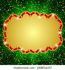 Poster Template with retro banner.  Design for presentation, concert, show. Vector illustration