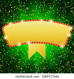 Poster Template with retro banner.  Design for presentation, concert, show. Vector illustration