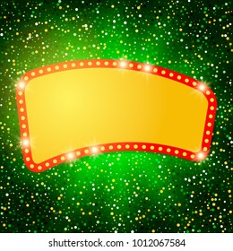 Poster Template with retro banner.  Design for presentation, concert, show. Vector illustration