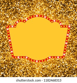 Poster Template with retro banner. Design for presentation, concert, show. Vector illustration