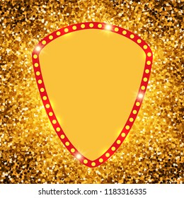 Poster Template with retro banner. Design for presentation, concert, show. Vector illustration