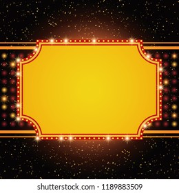 Poster Template with retro banner. Design for presentation, concert, show. Vector illustration