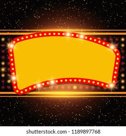 Poster Template with retro banner. Design for presentation, concert, show. Vector illustration