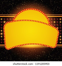 Poster Template with retro banner. Design for presentation, concert, show. Vector illustration