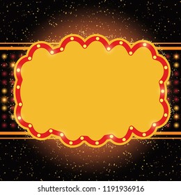 Poster Template with retro banner. Design for presentation, concert, show. Vector illustration