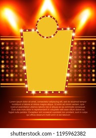 Poster Template with retro banner. Design for presentation, concert, show. Vector illustration