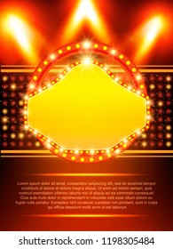 Poster Template with retro banner. Design for presentation, concert, show. Vector illustration