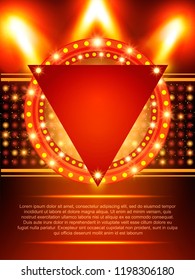 Poster Template with retro banner. Design for presentation, concert, show. Vector illustration