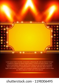Poster Template with retro banner. Design for presentation, concert, show. Vector illustration