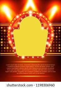 Poster Template with retro banner. Design for presentation, concert, show. Vector illustration