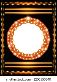 Poster Template with retro banner. Design for presentation, concert, show. Vector illustration